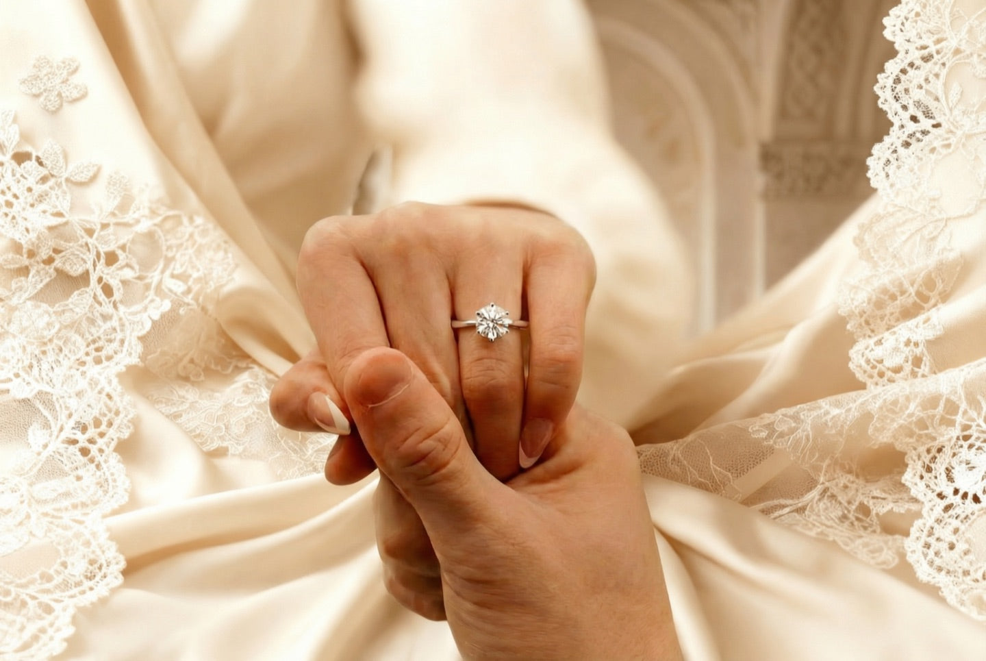 Lab-grown diamond engagement ring